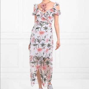 Anne Fontaine Cold Shoulder Floral Lace Dress